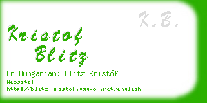 kristof blitz business card