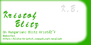 kristof blitz business card